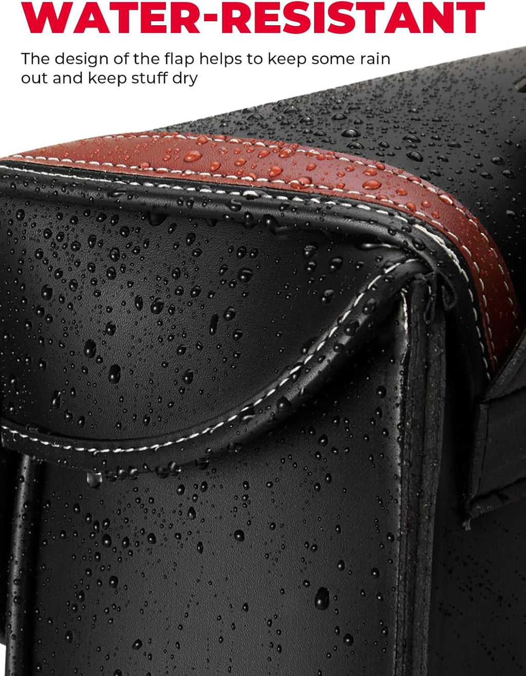 KEMIMOTO Motorcycle Saddlebags, 30L Large Capacity Saddle Bags Motorcycles, PU Leather Motorcycle Luggage Bag for Sportster Softail Dyna V-star Shadow, Universal Motorcycle Accessories, Brown