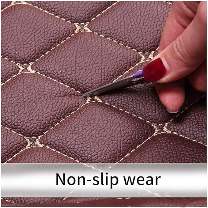 Custom Fit Car Floor Mats - Full Coverage Automotive Leather Floor Liners for Most Vehicles by MingyunSM (red & Purple)