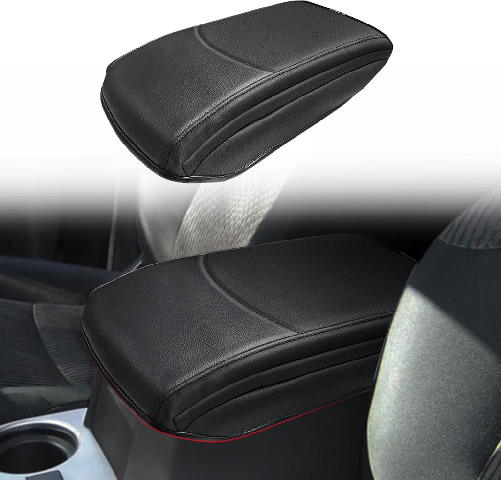 Muslogy Center Console Armrest Cover Compatible with Toyota 4Runner 2010-2024 Comfort Armrest Pad Arm Rest Cushion Vegan Leather Protector 1-Inch Extra Thick