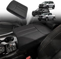 Muslogy Center Console Cover Compatible with Honda Pilot 2023 2024 2025, 2024-2026 Ridgeline/Passport Accessories Armrest Pad Lid Cushion Console Protector Vegan Leather Extra Soft(Black/White Trim)
