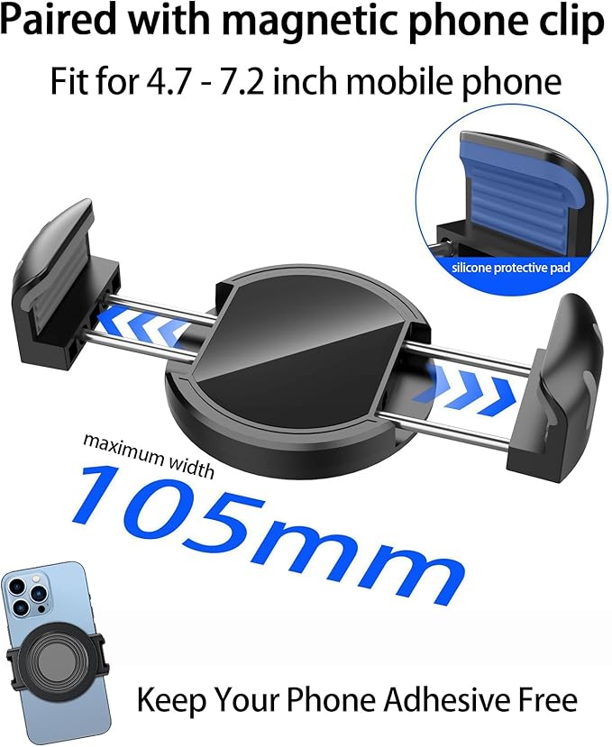 Magnetic Car Phone Mount for Toyota Tundra 2022-2026/Sequoia 2023-2026 Accessories, for MagSafe Strong Magnets Cell Phone Holder 14 Inch Touch Screen Cradles, with phone gripper 360° Rotation