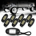 Hovano 8 Pods White Rock Lights 6000K Pure White 36 LEDs SMD Chips Super Bright Neon Underglow Light IP68 Waterproof for Pickup Trucks SUV UTV ATV RZR Car Boats (White)