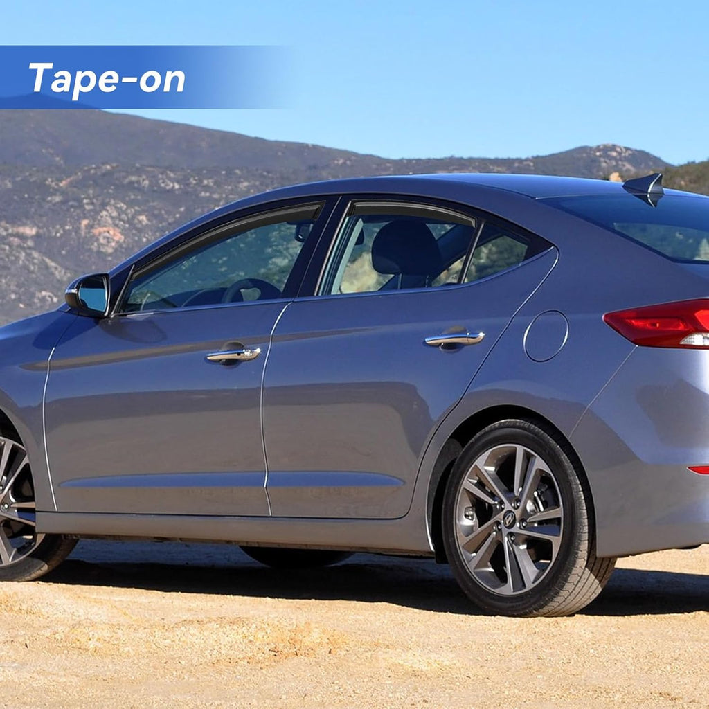 Window Visors Rain Guards for 2011-2016 Hyundai Elantra Sedan, Out-Channel Window Vent Wind Deflectors Visors Shades for 11-16 Elantra (EXCLUDES Elantra GT)