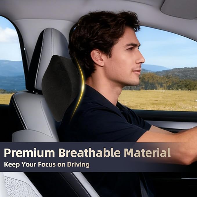 Car Neck & Lumbar Support Pillow Set for Toyota Tacoma, Soft Memory Foam Headrest & Back Cushion, Ergonomic Comfortable Seat Support for Daily Driving and Long Trips Car Interior Accessories