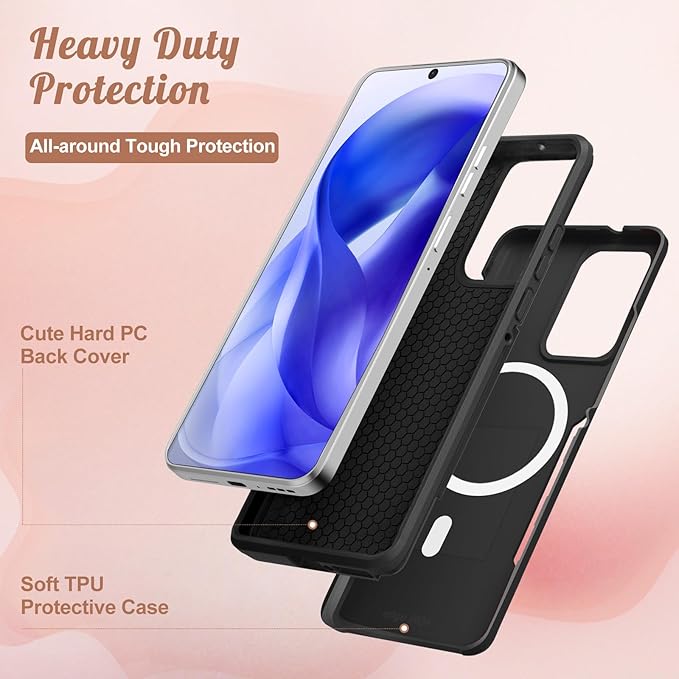 for Moto Edge 2024 Case - Compatible with MagSafe Women Girls Cute Magnetic Protective Phone Cover Cool Fun Unique Leopard Heavy Duty Shockproof Design for Motorola Moto Edge 2024 Cases