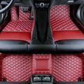 Yaruicar Custom Personalized Floor Mats for Cars Luxury Full Coverage All Car Floor Mats Anti-Slip Leather Car Mat Set Trucks & SUVs Trucks Automotive Floor Mats Liners (Wine Red)