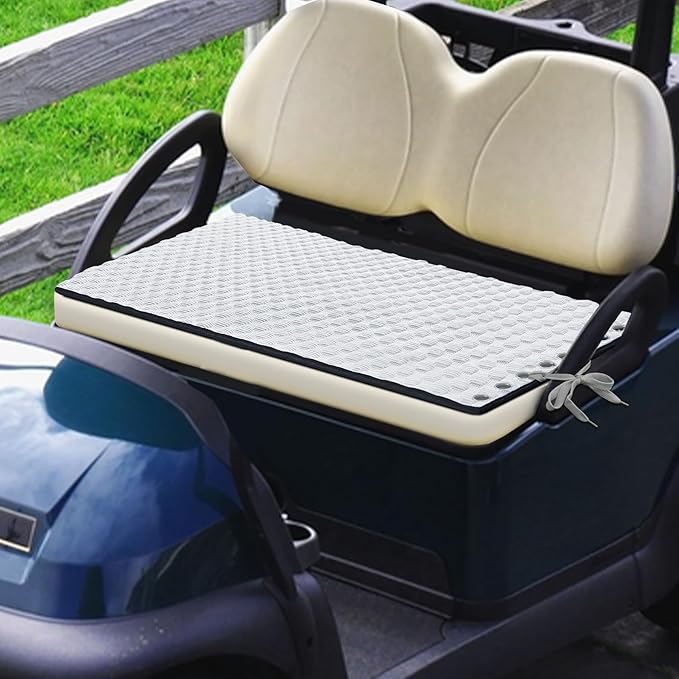 YOKYHOM Cooling Ice Silk Golf Cart Seat Covers, Summer Cool Touch Seat Towel with Adjustable Tie Ropes, Non-Slip Bottom, Fits Yamaha, EZGO, Club Car, 39"x22"