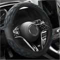 Car Steering Wheel Cover, 15 Inch Elastic Comfortable Auto Steering Wheel Protector, Anti-Slip Leather Wheel Cover Fashionable Interior Accessories for Most Cars Trucks SUVs (Black)