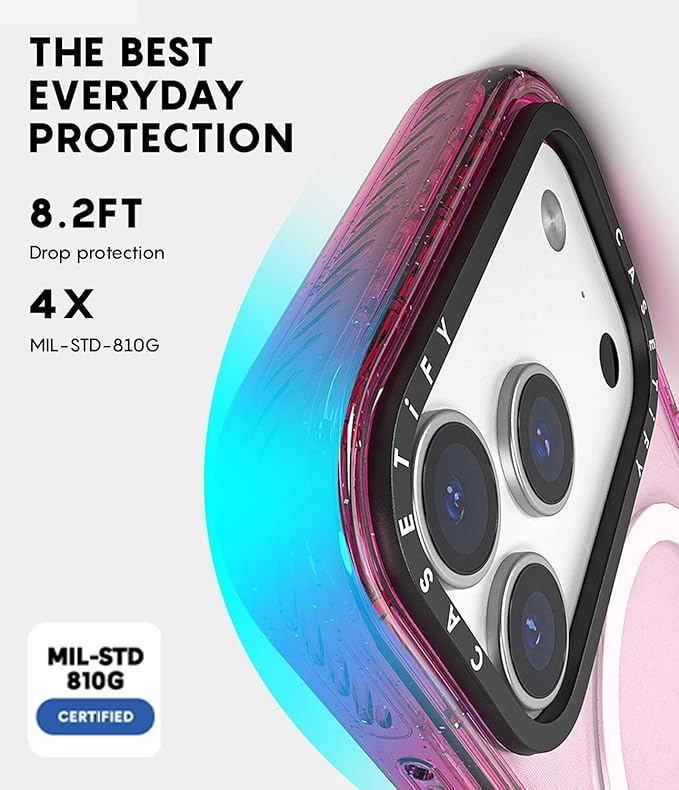 CASETiFY Impact iPhone 17 Pro Max Case [Slim/Compatible with Magsafe / 8.2 ft. 4X Military Grade Drop Protection] - Sakura Cherry Saturday - Clear Black