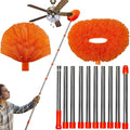 20+ Feet High Reach Dusting Kit, Cobweb Duster & Ceiling Fan Duster with 3-14 ft Extension Pole for Cleaning, Microfiber Feather Duster Cleaner for Cleaning Walls Bookshelves Furniture Door Window