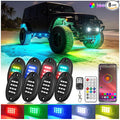 8Pods RGB LED Rock Lights for Jeep Golf Cart ATV UTV Trucks Offroad RZR SXS Four Wheeler with APP/RF Remote Control, Multicolor Dynamic Color Changing Underglow Kits Music Mode 12V Waterproof Chasing