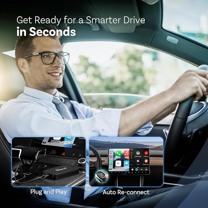 OTTOCAST Play2Video Pro- Wireless CarPlay Android Auto Adapter Built-in 4 Video Apps, Magic CarPlay Car Video AI Box Support Netflix, YouTube, IPTV, Prime Video, Spotify for Wired CarPlay Cars