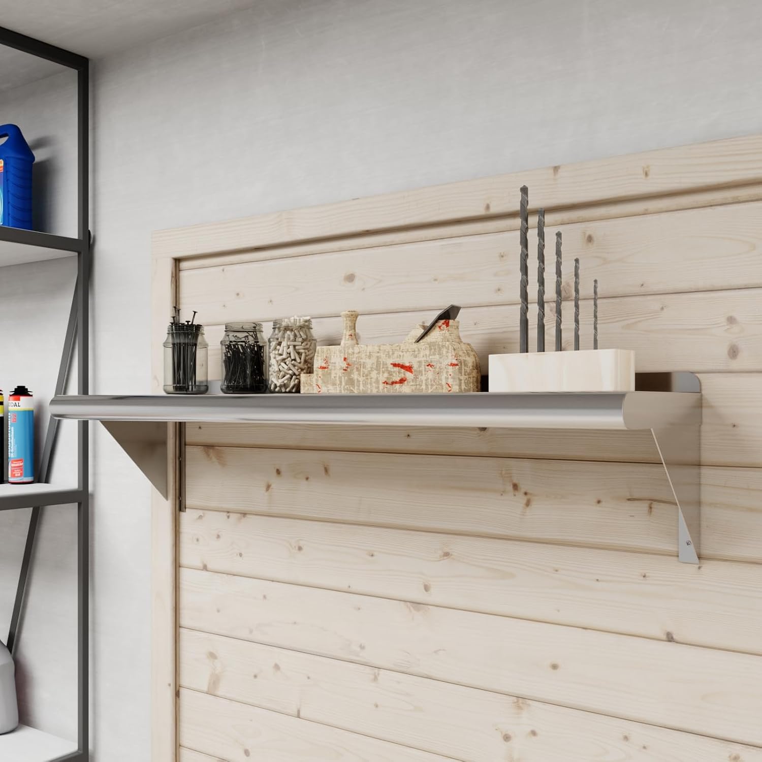 AmGood 36" Long X 10" Deep Stainless Steel Wall Shelf | NSF Certified | Appliance & Equipment Metal Shelving | Kitchen, Restaurant, Garage, Laundry, Utility Room