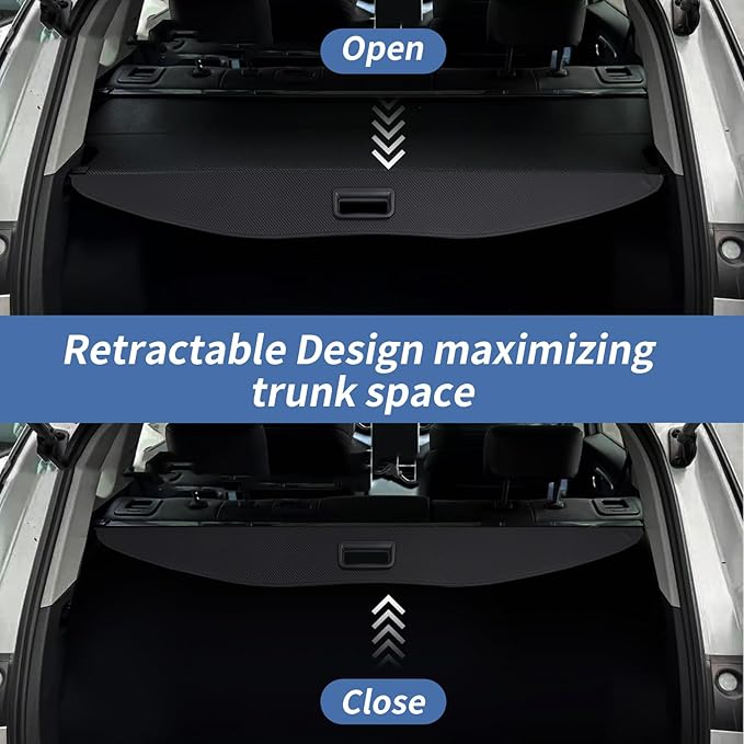 ZXMOTO Cargo Cover Compatible with Toyota Grand Highlander 2024 2025 Retractable Type Retractable Rear Trunk Security Cover Shielding Shade Accessories