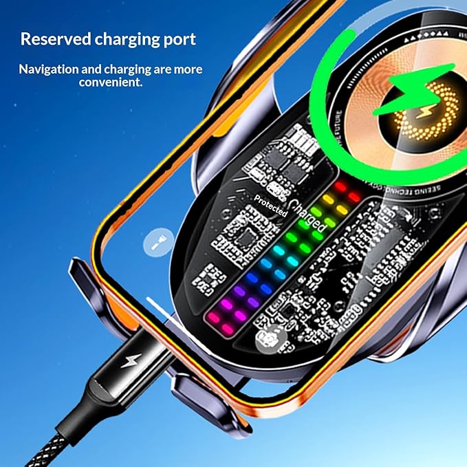 Wireless Car Charger,15W Car Phone Holder Mount，360°Rotation Vent Phone Mount for Car，Car Phone Holder Mount Wireless Charging Universal Compatibility with All Wireless Charging Smartphones (Black)