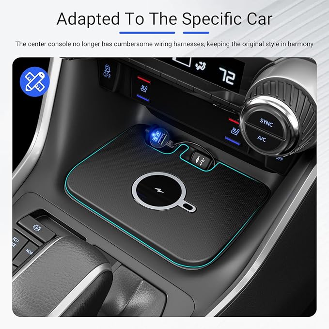 Xipoo Car Wireless Charger Compatible with 2019-2025 Toyota RAV4 Charging Tray Magnetic Wireless Phone Charging Pad Replacement for 2019-2025 Toyota RAV4 Accessories