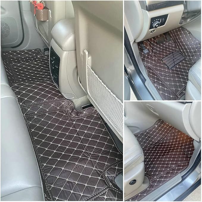 Customize Car Floor Mats for 99% Sedan SUV Sports Car All Weather Leather Full Coverage Waterproof Non-Slip Vehicle Lining Pads (Purple)