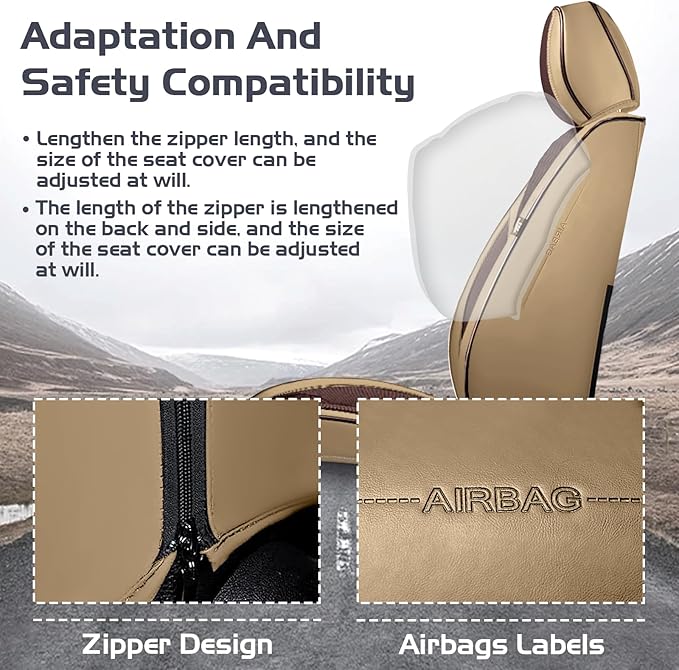 Truck Seat Covers for Toyota Tacoma 2006-2026, Waterproof Premium Leather Full Coverage Car Seat Cover, Muscle Sport Style Auto Interior Seat Cover Sets (Front Set/Brown Coffee)