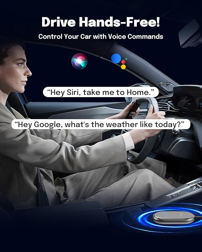 ZUCWO 2-in-1 Wireless CarPlay Adapter and Android Auto Adapter – Converts Wired to Wireless for Cars 2016+, Plug & Play, USB-A to USB-C for iOS10+/Android 11+