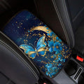 UNICEU Auto Interior Decor Armrest Cover Pad Moon Night Blue Butterfly Print Neoprene Soft Car Center Console Armrest Cushion Cover, Universal