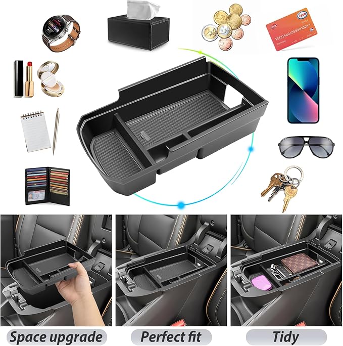 SKTU for 2018-2024 GMC Terrain Accessories Center Console Organizer 2018-2024 Terrain SL/SLE/SLT/AT4/Denali Console Tray GMC Terrain 2023 2024 Accessories 2024 Terrain Middle Console Organizer