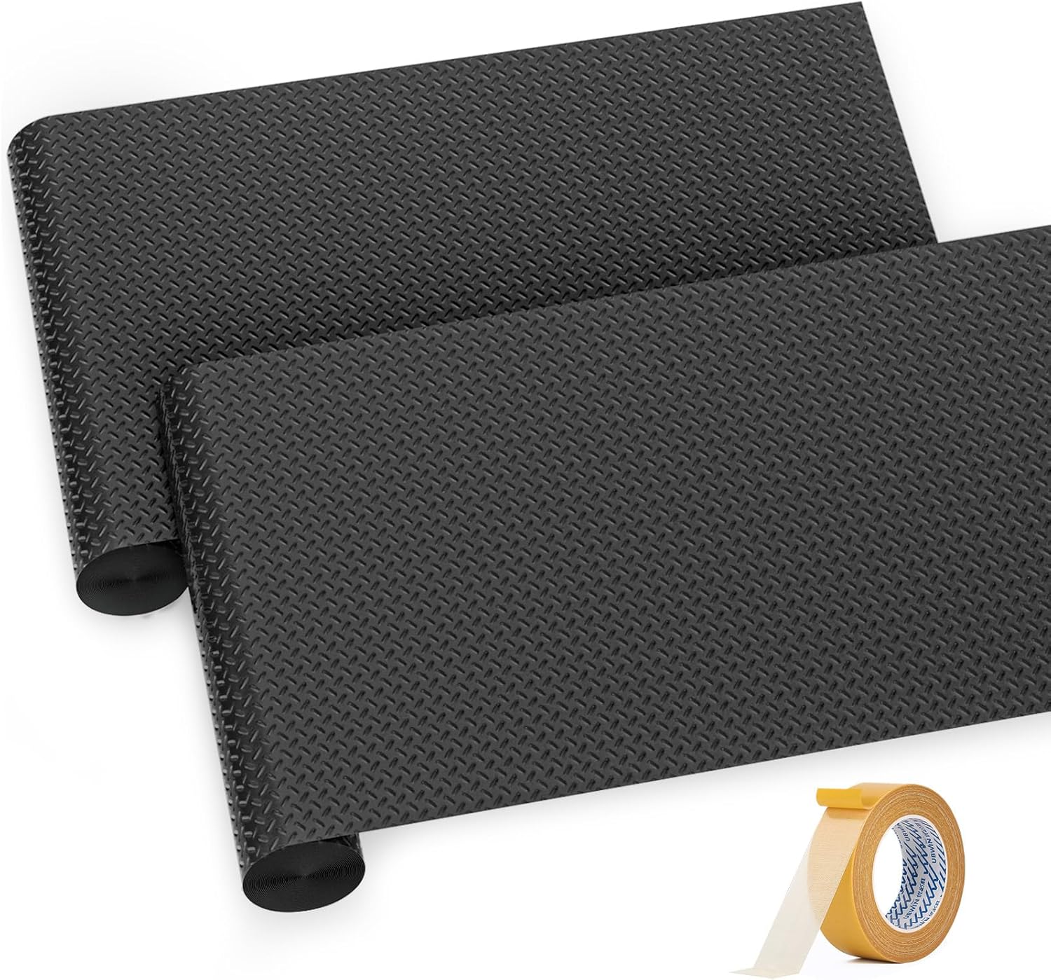 Premium Garage Floor Mat, Commercial Grade Heavy Duty Parking Mat for Garage Floor, Golf Cart Parking, Water/Stain Resistant Floor Runner (Black Diamond, 2 Rolls x 4 x 6.5 Feet)
