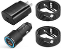 Samsung Super Fast Charger Type C Kit,25W PD USB C Wall/Car Charger for Samsung Galaxy S26/S25/S24/S23/S22/Plus/Ultra/FE/Note 20/10/A71,2020/2018 Pad Pro/Air,with 2X USB C-to-C Cable(6.6ft)