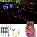 Car Ambient Lighting Kit 64 Colors Multicoloured Music Optic Fiber APP Control Car DIY Decorative Atmosphere Lighting DC 12V 1W 4m