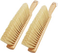 Soft Bristle Hand Broom Wooden Handle Foxtail Bench Brush for Furniture Bed Sofa Fireplace Ash Cleaning, 14 Inch Long (2pcs Yellow)