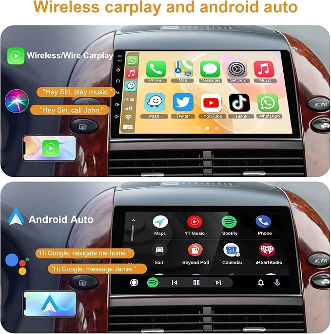 Android 13 Car Radio Stereo for Toyota Sienna 2004-2010, Wireless Carplay&Android Auto with 4G+64G Support Bluetooth/Voice Control/GPS/WiFi/Back-up Camera/SWC/FM, 9 Inch IPS Touch Screen for Sienna