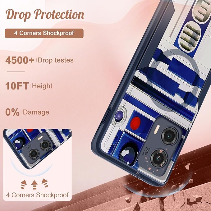 for Moto Edge 2024 Case - Compatible with MagSafe Women Girls Boys Cute Magnetic Protective Phone Cover Cool Blue Unique Heavy Duty Shockproof Design for Motorola Moto Edge 2024 Cases