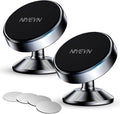 [2 Pack Magnetic Phone Holder car,[360°Rotation] car Mount Magnet,[4 N52 Magnets] Super Magnetic Force is Suitable for Most iPhone and samsumg Smartphones ，Black Phone Holder (Black)