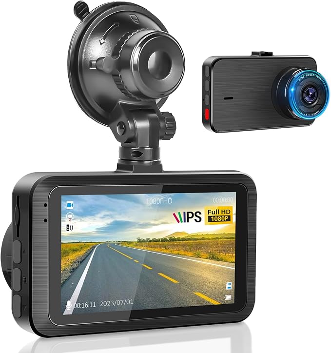 Dash Camera for Car - 3 Inch 1080P IPS Touchscreen Car Camera - G-Sensor/Loop Recording / 24H Parking Monitor / 150° Wide Angle/Night Vision/Exposure Compensation/Support TF Card