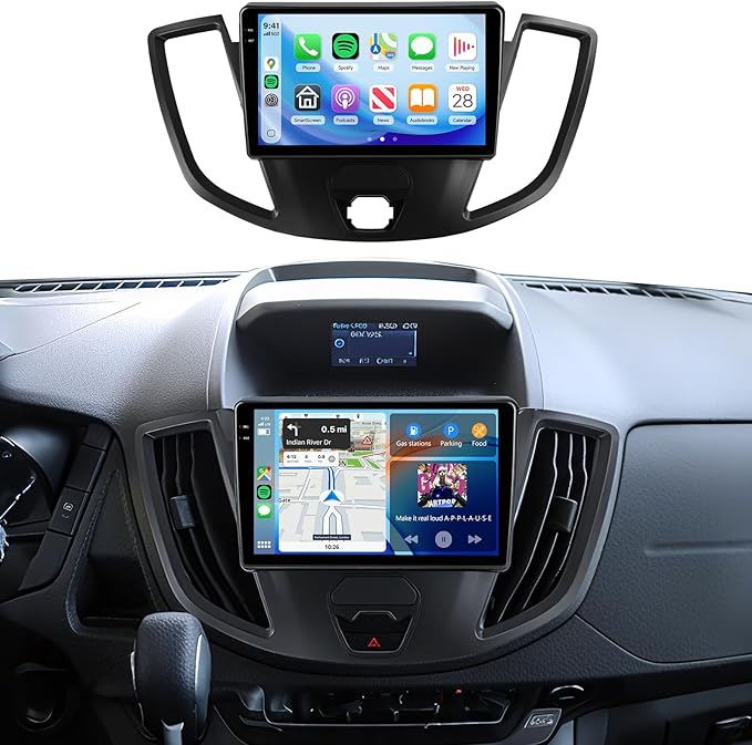 4G+64G Car Radio Stereo for Ford Transit 2013-2019, 9inch IPS Touch Screen/Android 15/Wireless CarPlay/Android Auto/32 EQ/GPS Navigation/WiFi/5.0Bluetooth/FM/RDS/SWC/AHD Backup Camera