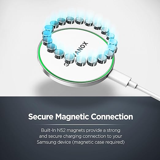GALVANOX Compatible with MagSafe Wall Mounted Magnetic Wireless Charger, (15W) Fast Charging, Stick-on Adhesive Design with Removable USB-C Cable (5FT) White