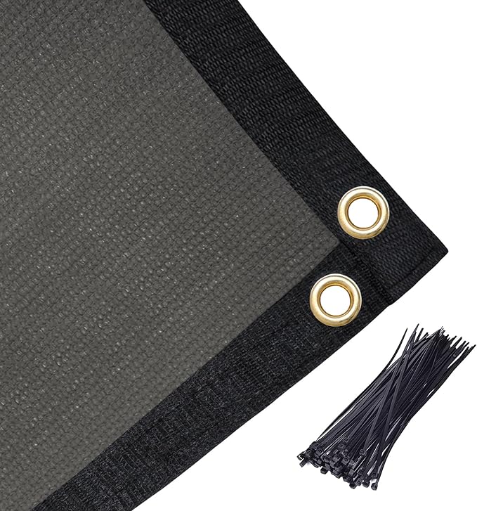 Amagenix 90% Pergola Shade Cover 4'X 9' Dark Gray Sun Shade Cloth with Grommets for Outdoor Garden Patio Porch-Commercial Grade 200 GSM-Cable Zip Ties Included (We Customized)