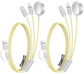 2Pack Multi Charging Cable Cord for Travel Essentials,Apple Watch Charger,iPhone Charger,[3-in-2] Type C/L Cable Portable Designed for iWatch,iPhone 17-8,Galaxy S25-21,AirPods,iPad-4FT Yellow