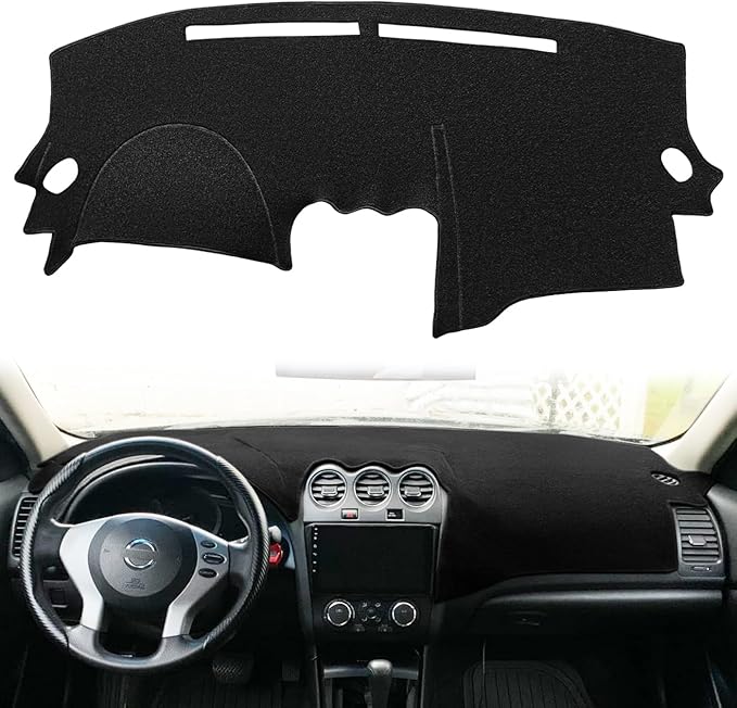 Yiz Dashboard Cover Dash Cover Mat Carpet Pad Custom Fit for Nissan Altima 2007 2008 2009 2010 2011 2012, Altima Sedan Coupe 2007-2012 (Black) Y29