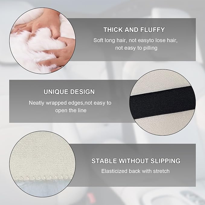 Center Console Cover, 11.81"×7.87" Automotive Fluffy Plush Center Armrest Protector, Universal Furry Comfortable Center Console Pad for Cars Trucks SUVs, Car Accessories (Light Pink)