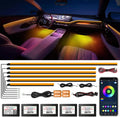 Acrylic Interior Car Lights, WEBUPAR Car Accessories 10 in 1 Car LED Strip Lights with APP Control, 175 inches 593 LEDs Fiber Optic Lights, RGB Neon Car Lighting