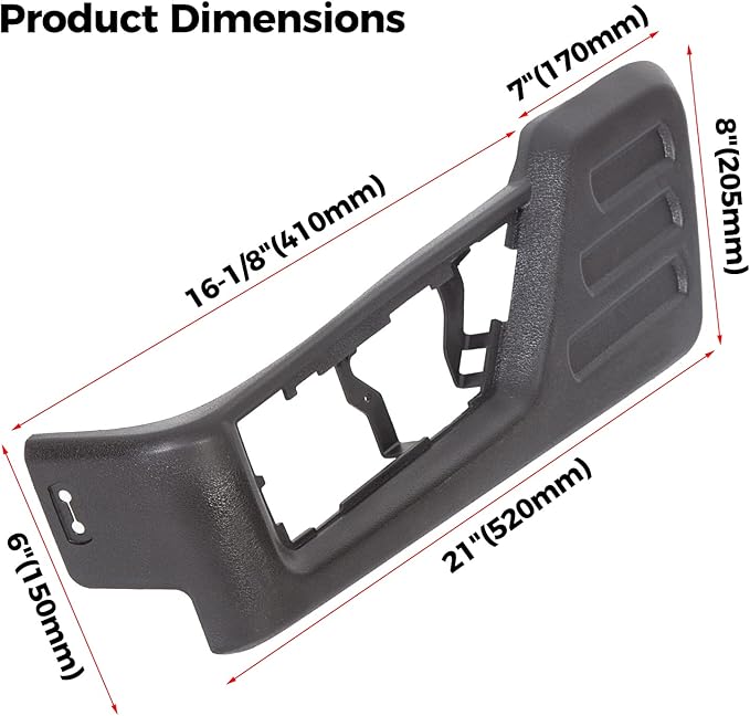 ECOTRIC Black Front Driver Seat Cushion Panel Trim Compatible with 2008-2010 Ford F250 F350 F450 F550 Super Duty Replacement for 8C3Z-2562187-CB