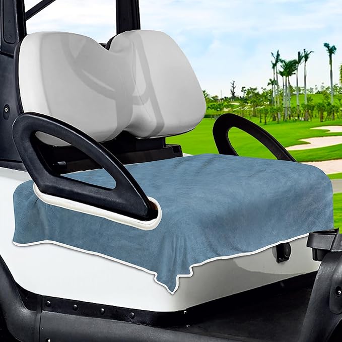 YOKYHOM Golf Cart Seat Covers for 2/4-Seater, Microfiber Seat Towel Blanket, Keeps Seats Cool, Clean & Comfortable, Fits EZGO, Club Car, Yamaha, 51"x31"
