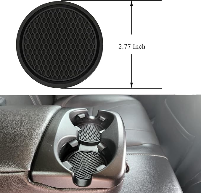 Car Seat Gap Filler Organizer Compatible with Toyota Camry Accessories Seat Gap Plug Blocker with Storage Slot Non-Slip Car Cup Holder Coaster Black