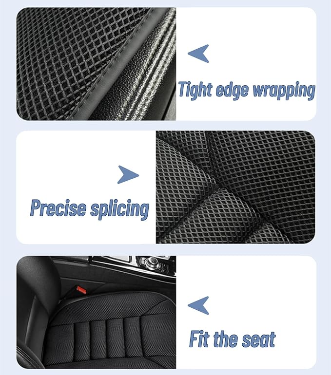 Mesh Car Seat Cushion for Driving, Summer Cooling Breathable 3D Air Car Seat Pad for SUV Pickup Truck Or Office Chair (Light Gray)