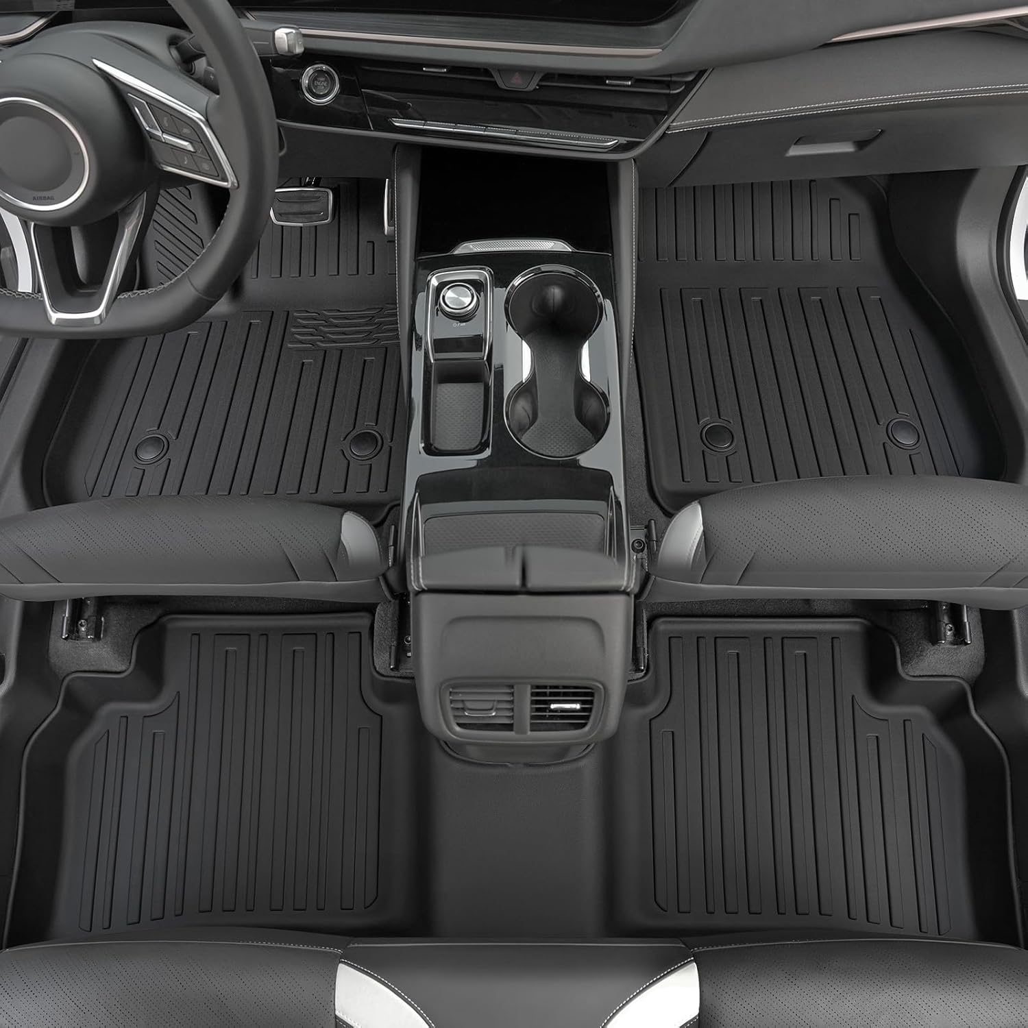 Floor Mats Set for Buick Envision 2021-2025 Accessories, Full Coverage All Weather Floor Mats Cargo Mat with Backrest Protectors & Door Sill Guards
