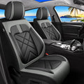 Car Seat Covers Compatible with Mazda 6 2007-2021, Full Coverage Premium Leather Waterproof Breathable Seat Covers, Automotive Seat Protectors, Airbag Compatible(2 Front Seats, Black Gray)
