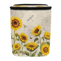 BIGCARJOB Sunflower Dragonfly Car Trash Bags for Back Seat,Sunflower Car Garbage Bin with Lids,Foldable Auto Interior Storage Bags Hanging Accessories