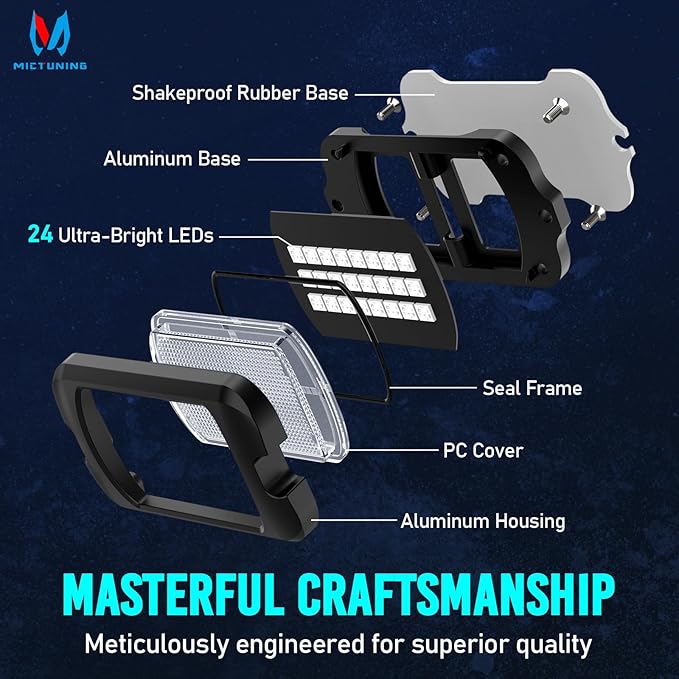 MICTUNING Q1+ MAX 20 Pods Ultra-Bright RGB Rock Lights, Multi-Color Chasing Underglow Lighting, Extensible to 24 Pods, APP Music Sync & DIY Effects, IP68 Waterproof