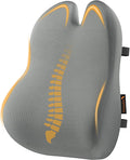 ProtoArc Lumbar Support Pillow for Office Chair, Memory Foam Back Support Pillow for Lower Back Fatigue Relief, Lumbar Cushion Desk Chair Back Cushion, Ergonomic Back Rest for Chair, Car - Gray