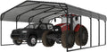 20x20 FT Heavy-Duty Carport with Metal Roof, Metal Car Port Canopy, Garage Car Shelter Shade for Outdoor, Car, Truck, Gray